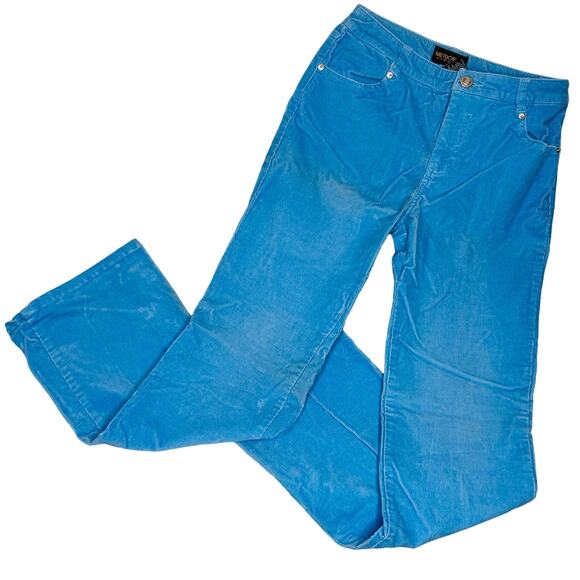 Vintage Y2K Metrostyle Stretch Size 4 Blue Bootcut Corduroy Pants Jeans Mid Rise - Picture 1 of 10